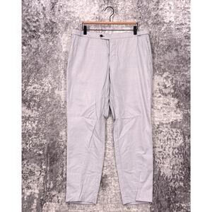 Thom Sweeney Pants 36 x 30 Mens Gray Cotton Wool Silk Lightweight Trouser